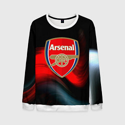 Свитшот мужской Арсенал абстракция аолна, цвет: 3D-белый