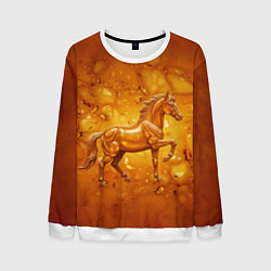 Свитшот мужской Лошадь из желтого янтаря, цвет: 3D-белый