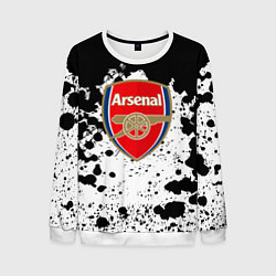 Свитшот мужской Арсенал черно белые краски, цвет: 3D-белый