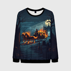 Мужской свитшот Призраки в горящей конной повозке