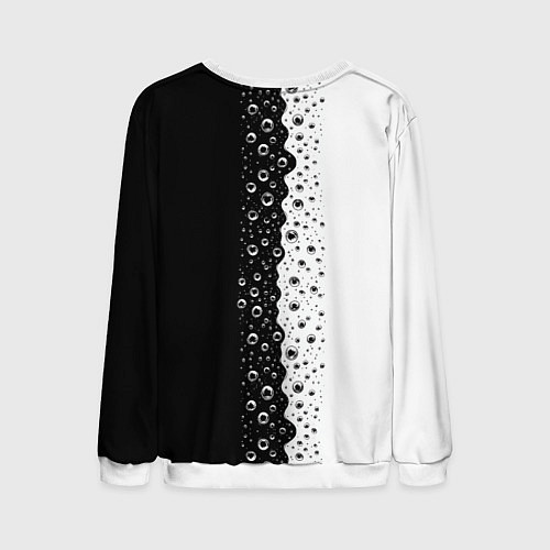 Мужской свитшот Лучше вода у друга черно-белый узор / 3D-Белый – фото 2