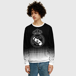 Свитшот мужской Реал Мадрид текстура геометрия, цвет: 3D-белый — фото 2