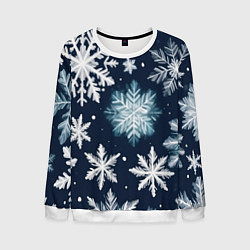 Свитшот мужской Снежное небо, цвет: 3D-белый
