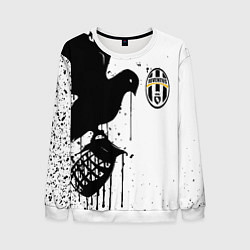 Свитшот мужской Ювентус черная птица краски, цвет: 3D-белый