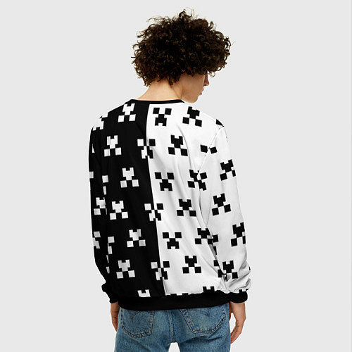 Мужской свитшот Borussia pattern minecraft / 3D-Черный – фото 4