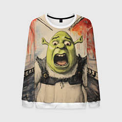 Свитшот мужской Шрек в панике, цвет: 3D-белый