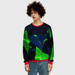 Свитшот мужской Neon tile green, цвет: 3D-красный — фото 2
