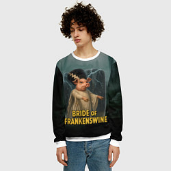 Свитшот мужской Франкенштейн свинья невеста, цвет: 3D-белый — фото 2