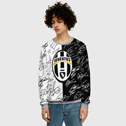 Свитшот мужской Ювентус автографы полосы, цвет: 3D-меланж — фото 2