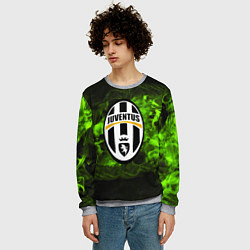 Свитшот мужской Ювентус зеленый дым, цвет: 3D-меланж — фото 2
