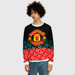 Свитшот мужской Манчестер Юнайтед ниндзя паттерн, цвет: 3D-белый — фото 2