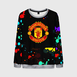 Мужской свитшот Манчестер Юнайтед краски неон