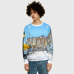 Свитшот мужской Новогодний день в Москве, цвет: 3D-белый — фото 2