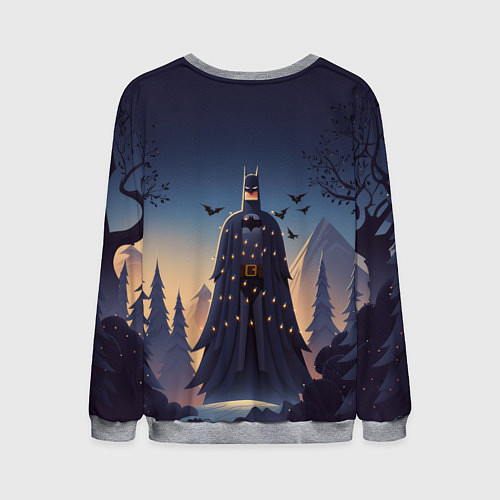 Мужской свитшот Новогодний Бэтмен / 3D-Меланж – фото 2