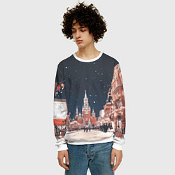 Свитшот мужской Праздничная ночь в Москве, цвет: 3D-белый — фото 2