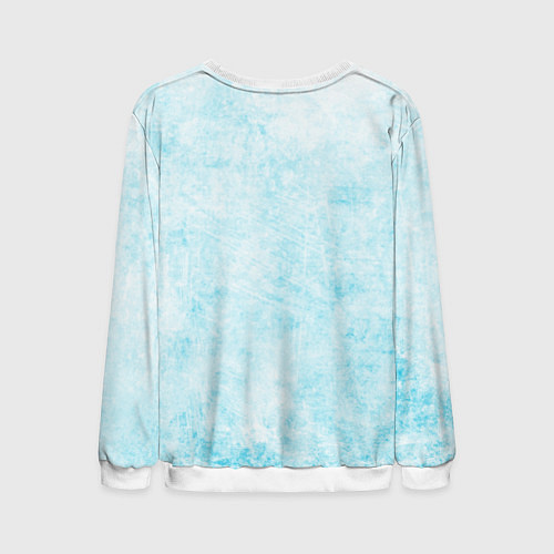 Мужской свитшот Девочка-зима с синими волосами / 3D-Белый – фото 2