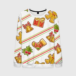 Свитшот мужской Рождественский дух, цвет: 3D-белый