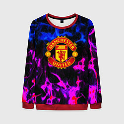 Мужской свитшот Манчестер Юнайтед огонь неон