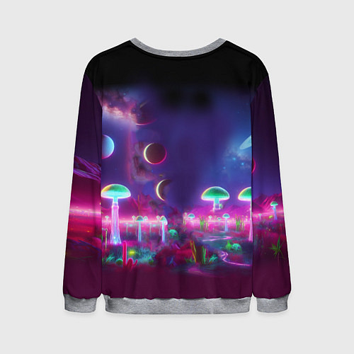 Мужской свитшот Космонавт Шрук в неоновом скафандре на загадочной / 3D-Меланж – фото 2
