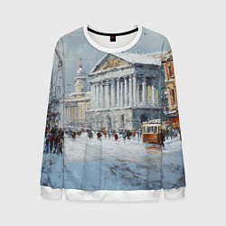 Мужской свитшот Зимний Питер красками