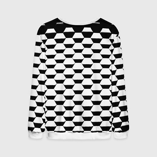 Мужской свитшот Juventus геометрия черно белая / 3D-Белый – фото 2