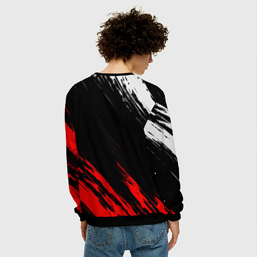 Мужской свитшот Манчестер Юнайтед x Ювентус краски / 3D-Черный – фото 4
