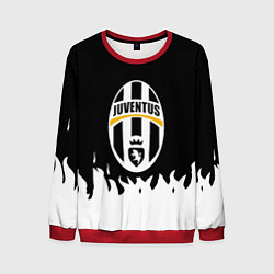 Мужской свитшот Ювентус белый огонь текстура