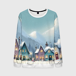 Мужской свитшот Новогодние дома
