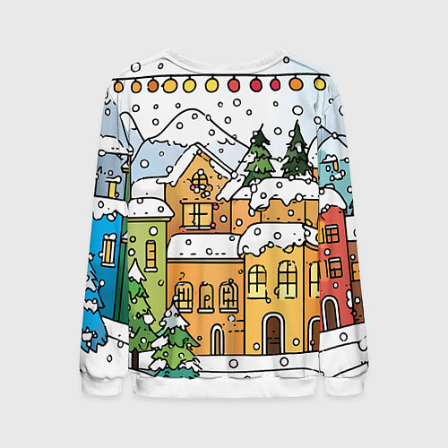 Мужской свитшот Новогодний снегопад / 3D-Белый – фото 2