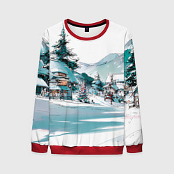 Мужской свитшот Дома и елки - Новый год