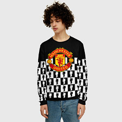 Свитшот мужской Манчестер Юнайтед люди паттерн, цвет: 3D-черный — фото 2