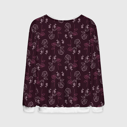 Мужской свитшот Simple roses / 3D-Белый – фото 2