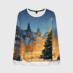 Мужской свитшот Новый год в старом городе