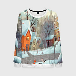 Мужской свитшот Милый новогодний дворик