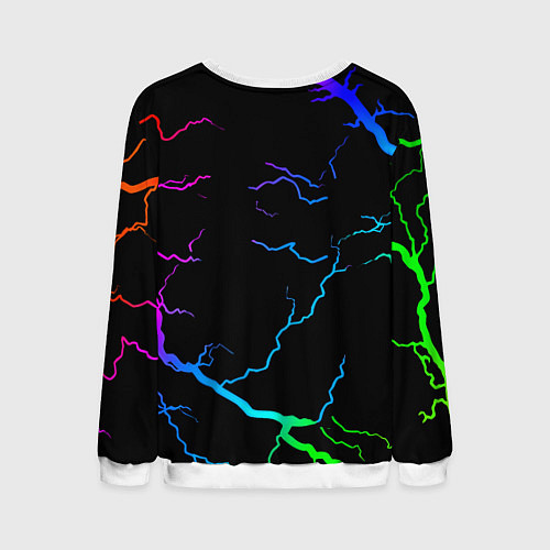 Мужской свитшот Манчестер Юнайтед неоновые молнии / 3D-Белый – фото 2