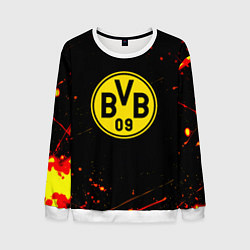 Мужской свитшот Боруссиа огненные краски текстура