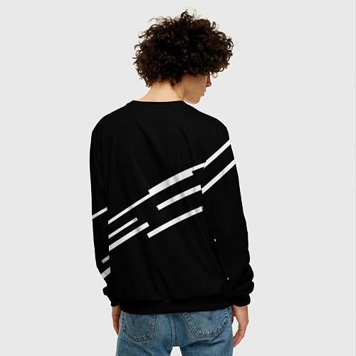 Мужской свитшот Реал Мадрид полосы текстура линии / 3D-Черный – фото 4