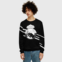 Свитшот мужской Реал Мадрид полосы текстура линии, цвет: 3D-черный — фото 2