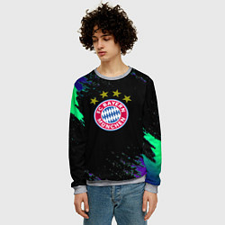 Свитшот мужской Бавария Мюнхен краски текстура, цвет: 3D-меланж — фото 2