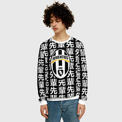 Свитшот мужской Ювентус япония символы, цвет: 3D-белый — фото 2