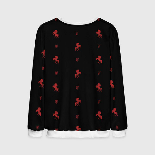 Мужской свитшот Красная лошадь на фоне пирамиды / 3D-Белый – фото 2