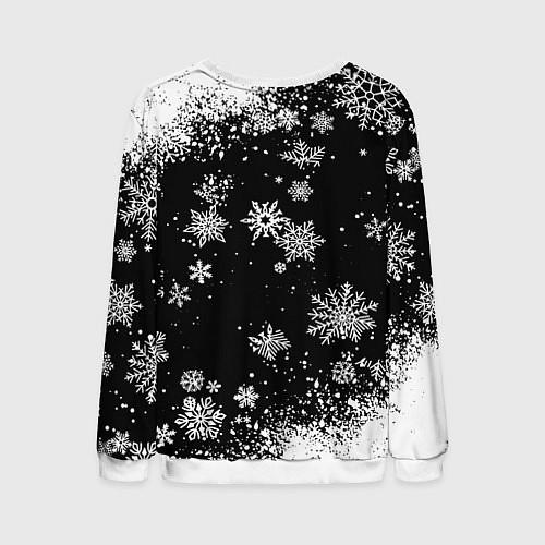 Мужской свитшот Манчестер сити снежинки новый год / 3D-Белый – фото 2