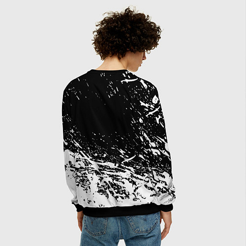 Мужской свитшот Реал Мадрид краски текстура / 3D-Черный – фото 4