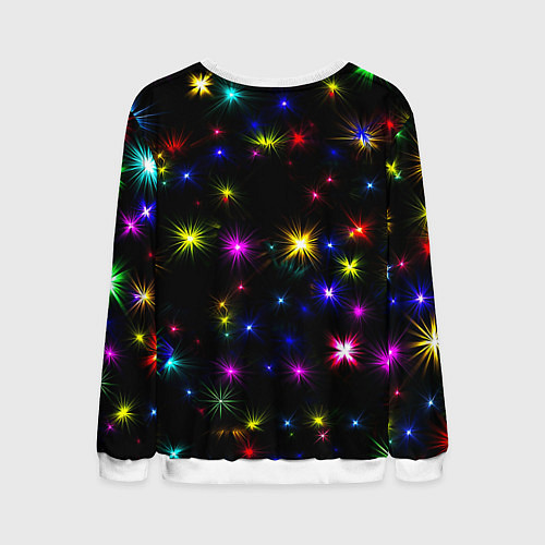 Мужской свитшот Манчестер Юнайтед праздничные огни / 3D-Белый – фото 2