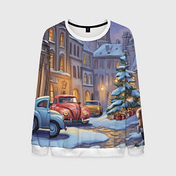 Мужской свитшот Новогодний снежный двор