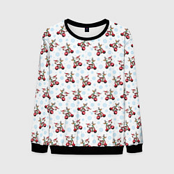 Свитшот мужской Рождественские гонщики, цвет: 3D-черный