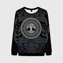 Мужской свитшот Древо жизни в орнаменте - слава богам и предкам