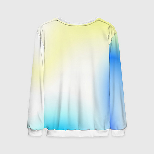 Мужской свитшот Color yellow blue white / 3D-Белый – фото 2