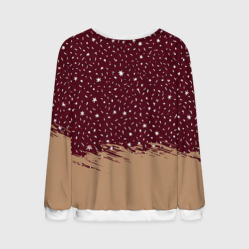 Мужской свитшот Кот Бендер и ёлка / 3D-Белый – фото 2