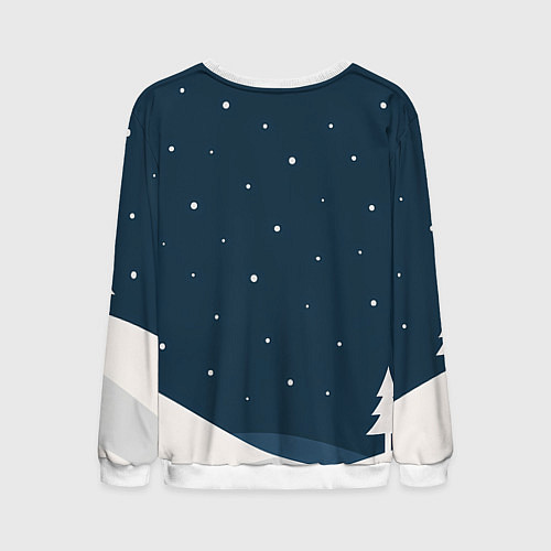 Мужской свитшот С Новым 2026 снежная надпись / 3D-Белый – фото 2